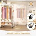 thumbnail image 5 of Heavy Duty Rolling Clothes Rack, Freestanding Garment Rack with Wheels, 35.5 W x 14 D x 74.6 H Inches, 380 Lb Capacity, White, 5 of 6