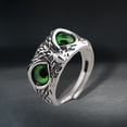 thumbnail image 4 of Anillos de Búho de Ojo de Demonio Yinane Anillo de Declaración Retro Verde, 4 of 7