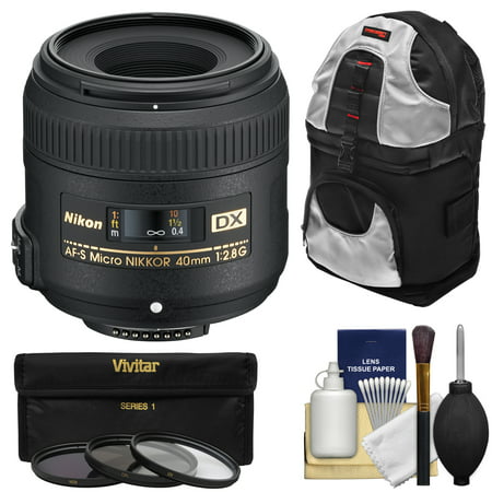 Nikon 40mm f/2.8 G DX AF-S Micro-Nikkor Lens with 3 Filters + Sling Backpack + Kit for D3200, D3300, D5300, D5500, D7100, D7200 (Best Micro Lens For Nikon D5300)