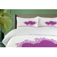 thumbnail image 3 of Ambesonne Love Duvet Cover Sets, Romance Art 2 Heart Motifs, 2-Queen, White and Purple, 3 of 6