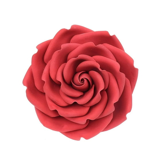 O'Creme Rebecca Rose Gumpaste Sugar Flower 5 Inch, 3 Pieces Red