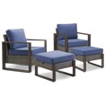 thumbnail image 2 of Bellefurn Patio Chairs Set of 2 with Ottoman,Wicker Outdoor Furniture Chairs Set Rattan High-Back Outdoor Chairs with Cushions for Porch,Deck,Balcony,Garden, 2 of 7