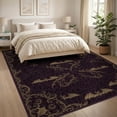 thumbnail image 3 of ODIKA 8'x10' Washable Area Rug Bat Gothic Damask Motif Vintage Filigree Scroll Ornamental Horror Flowing for Dining Room, Large Office, Lounge, Non-Slip Chair-Friendly Mat, 3 of 7