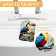 thumbnail image 3 of Toucan Square PU Leather 2 Pack Travel Tag - Bag Tag - Suitcase Tag with Privacy Cover and Stainless Steel Ring - Suitable for Travel, Backpack, and Handbag, 3 of 7
