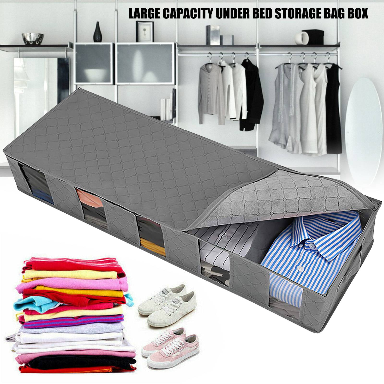 Foldable Under Bed Storage Bag Holder Clothes Space Saver Organizer 97x33x15cm 