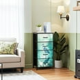 thumbnail image 2 of Dresser for Bedroom with 4 Storage Drawers Majestic Heron Watercolor Dreamy Teal Atmosphere Chest of Drawers Steel Framed Fabric Closet Organizers for Entryway, 2 of 7