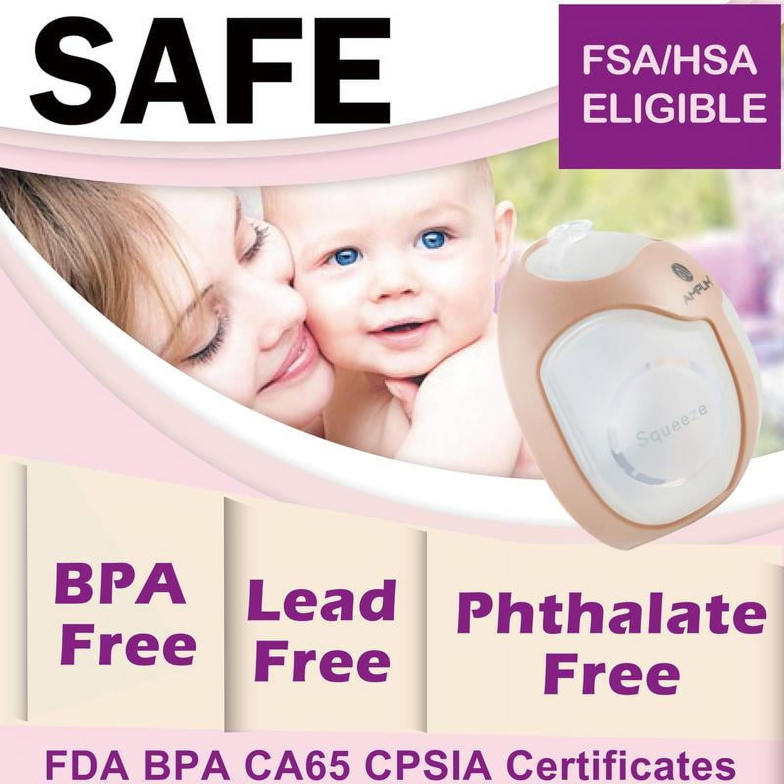 Amplim Wearable Manual Breast Pump, Discrete Hands-Free Silicone Milk Collector for Breastfeeding, Strong Letdown Suction, Leakproof 4oz Milk Saver, Comfortable Nursing Shells, HSA/FSA Eligible, Pink