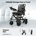 thumbnail image 3 of Lightweight Electric Power Wheelchair 36lbs,Foldable All Terrain Motorized Wheelchair for Travel,Black, 220 lb Limit, 3 of 12