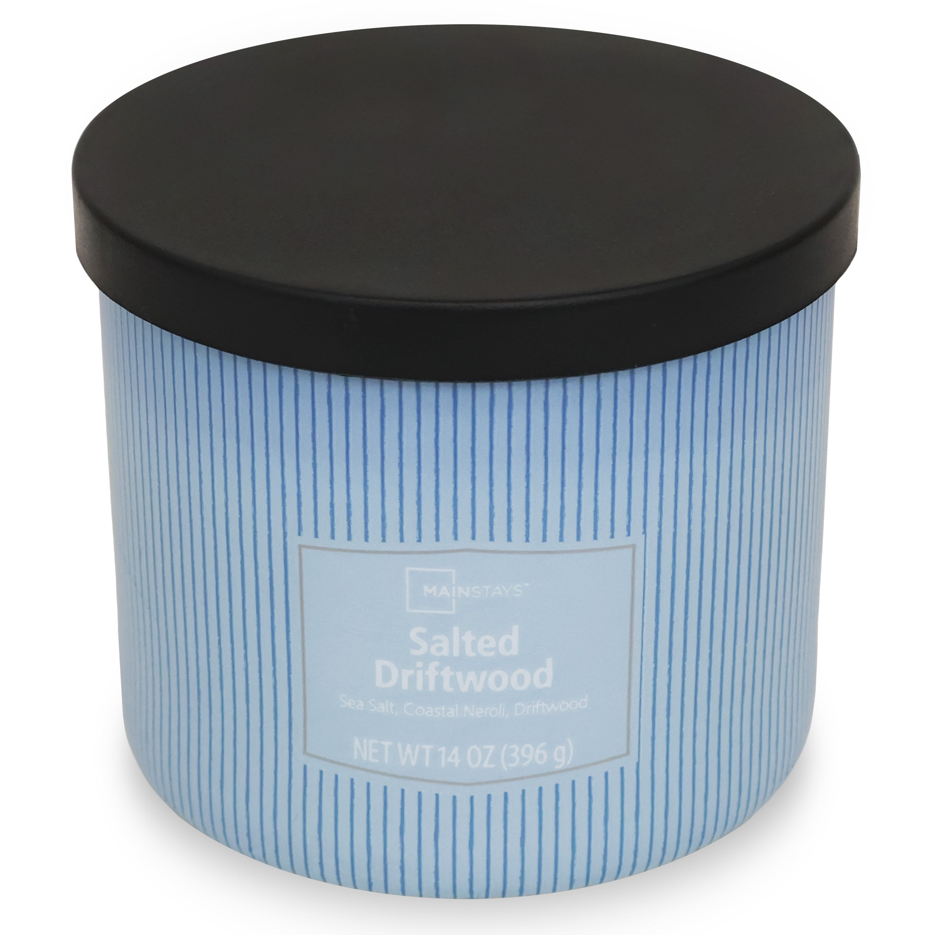 Mainstays 14 oz 3-Wick Textured Wrapped Candle, Salted Driftwood