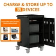 thumbnail image 2 of Aukfa 35-Unit Mobile Charging Cart, Classroom Locking Charging Station up to 16-inch Chromebooks and Laptop, Black, 2 of 10