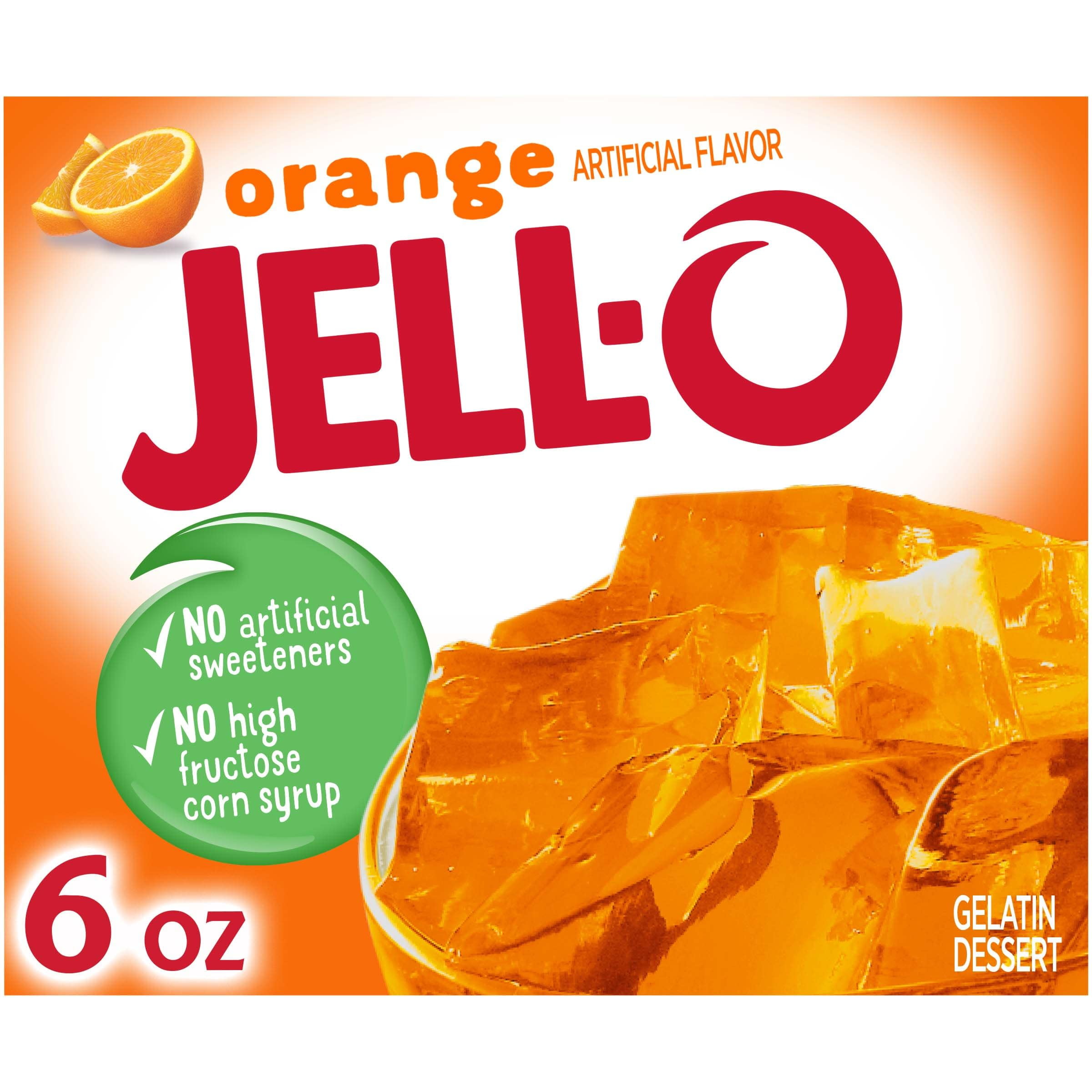 Jell-O Orange Gelatin Dessert Mix, 6 oz Box