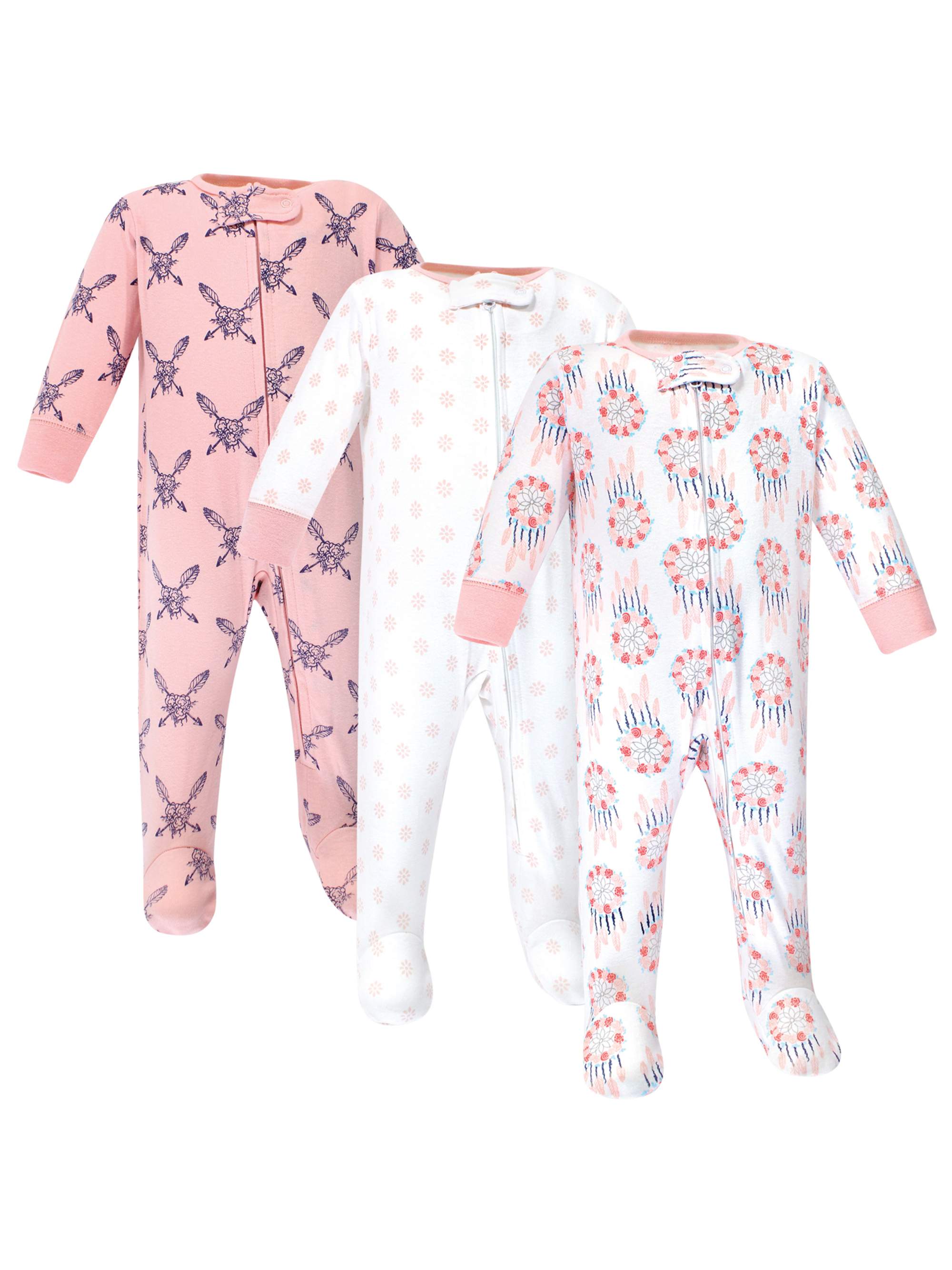 Zipper Sleep N Play, 3pk (Baby Girls)