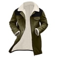 thumbnail image 5 of Mens Western Cowboy Vintage Suede Jacket Plush Collar Coats Faux Leather Winter Warm Button Up Long Trench Coat, 5 of 5