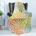 thumbnail image 4 of Leaves Soft Flannel Fleece Throw Blanket, Funky Floral Pattern in the Colors of All Seasons Refreshing Environment Ecology, Cozy Plush for Indoor and Outdoor Use, 60" x 80", Multicolor, by Ambesonne, 4 of 5
