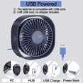 thumbnail image 4 of Ventilador USB Mini JINMJMXG Azul 3 velocidades ajustables 360 grados, 4 of 5