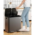 thumbnail image 7 of Trash Can, 2 x 10.5 Gallon (2 x 40 L) Garbage Can for Kitchen Dual Compartment Recycling Kitchen Step Trash Bin, Stainless Steel Trash and Recycle Bin Combo with Soft-Close Lid, Carbon Grey, 7 of 7