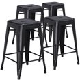 thumbnail image 1 of Commercial Grade 4 Pack 24" High Backless Distressed Black Metal Indoor-Outdoor Counter Height Stool, 1 of 2