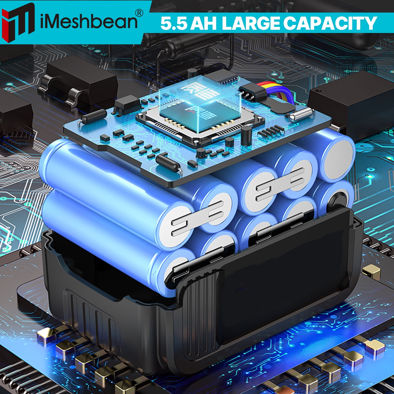 iMeshbean 21V Lithium‑Ion Brushless Cordless High‑Torque 1/2 in. Electric Impact Wrench