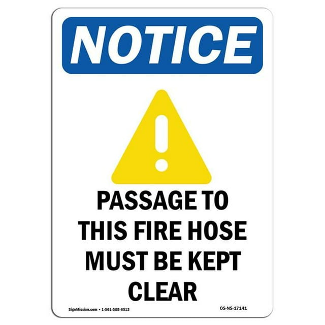 SignMission OS-NS-A-1824-V-17141 Panneau de Signalisation OSHA de 18 x 24 Po - Passage vers Cet Incendie