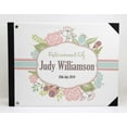 thumbnail image 3 of Darling Souvenir White Floral Border Personalized Printed Retirement PartyGuestBookHardbound Cover Sign InBookRegistry Scrapbook-7 x 9 Inches, 3 of 5