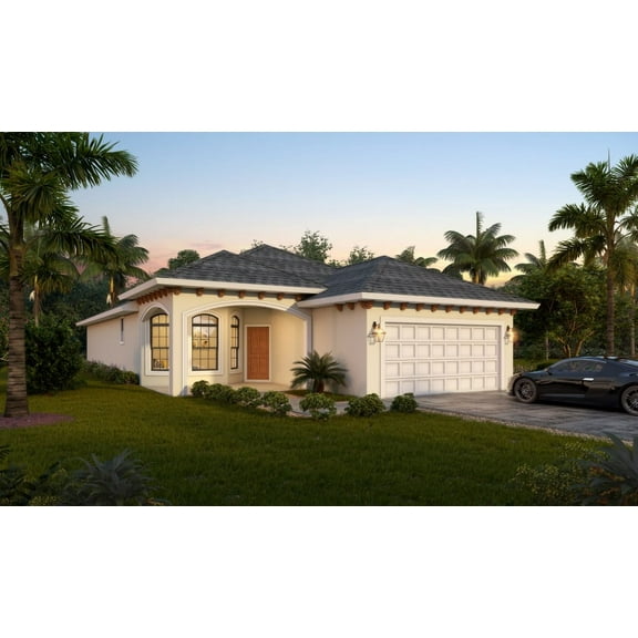 013-1491: CMU Empty-nester 3 Bed, 2 Bath Luxury Home Plan, 1491 Sq Ft: Full Blueprints with License to Build by Home Plan Marketplace - Lesuto