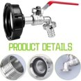 thumbnail image 3 of CHAO Grifo de tanque de 1000l con adaptador de grifo de manguera de jardín, conector de grifo Ibc S60x6, grifo de jardín para recolección de agua de lluvia (adaptador de plástico de 1/2"), 3 of 4