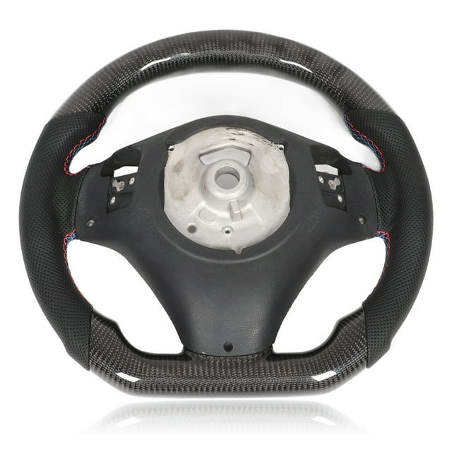 Flat Bottom Steering Wheel, LED Carbon Fiber Steering Wheel Replacement For 3 Series E90 Sedan 2006-2011 For Modification
