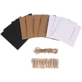 thumbnail image 1 of 30 marcos de fotos de cartón de papel kraft para bricolaje con clips de madera y cuerda, blanco/negro/marrón tres colores y cada color 10 piezas, ideal para decoración del hogar (3" x 4") JFHHH pequeña, 1 of 5