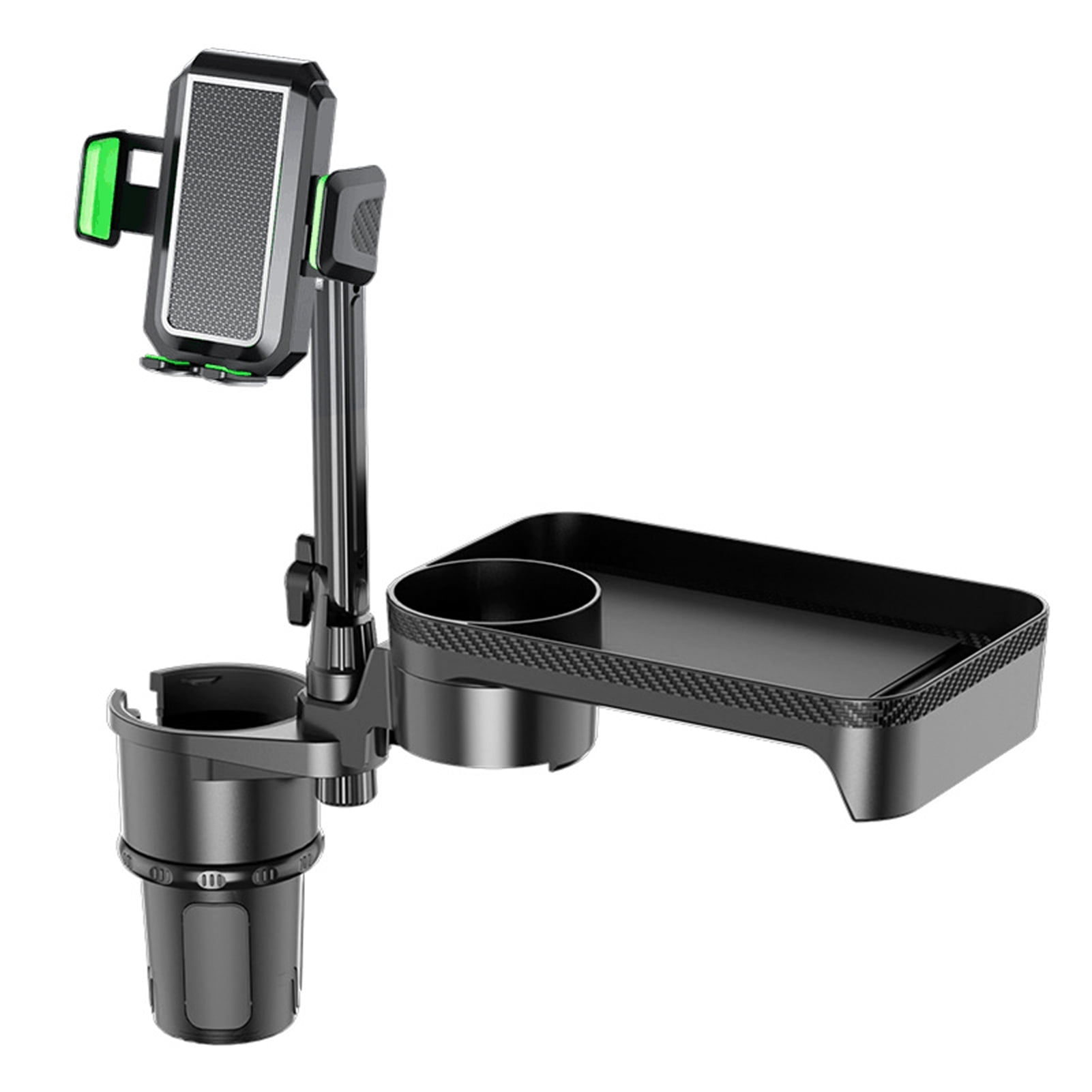 Phone Car Cup Holder Multifunctional Cup Holder Expander With 360 Rotation Tray Mobile Phone Holder Adjustable Base Auto Front Back Seat Organizer Size S, Green