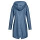 thumbnail image 3 of Chaqueta de Lluvia de Color Sólido Para Mujer Abrigo Largo Impermeable A Prueba de Viento Con Capucha Para Exteriores, 3 of 4