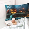 thumbnail image 4 of Wukai Spooky Halloween Print Plush Throw Pillow Cover, Double-sided Pillow Protector without Pillow Core, with Hidden Zipper, Home Decorations-20"x30", 4 of 6