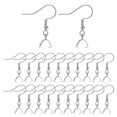thumbnail image 1 of Uxcell 50 Paquete Ganchos de Aretes de Acero Inoxidable, Alambres de Oreja Ganchos de Pescado Ganchos Franceses con Cierre de Pinza Hallazgos para Hacer Joyería DIY, Color Acero, 1 of 7
