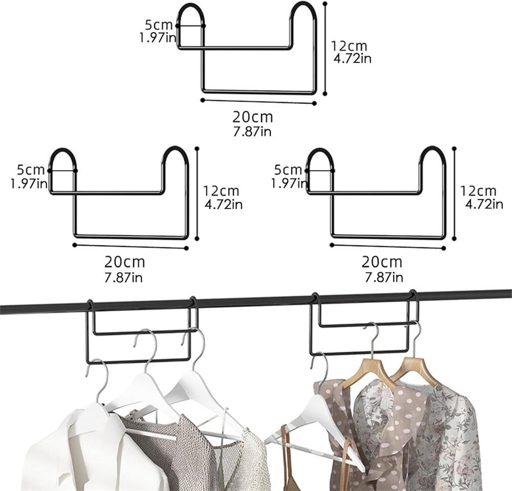 Space Saving Hangers for Clothes: NOGIS 3 Pack 8 inch Magic Hanger Closet Organizer Metal Heavy Duty Hangers for Shirt Coat Pants Skirt Sorting Storage - Gold