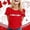 Red, variant on Graphic Tennis Tees for Women's Canadian Leaf Graphic Tee Short Sleeve Crewneck for Everyday Wear National Day Celebration Casual Festive Top Red XXL