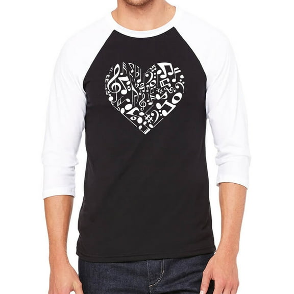 Men's Raglan Baseball Word Art T-shirt - Heart Notes