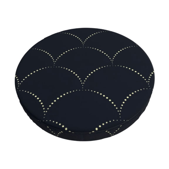 Logiee Black Fish scales Print Stool Covers Round,Bar Stool Covers,Watedrproof Stool Slipcover with Elastic,Stool Cushion,Round Bar Stool Seat Covers for Bar Round Chair-12 inch