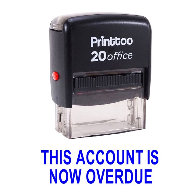 Printtoo Timbre de Bureau Stationnaire Ce Compte Est Maintenant en Retard Timbre en Caoutchouc Auto-Encre-Bleu