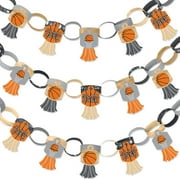 Big Dot of Happiness Nothin' but Net - Basketball - 90 Chain Links & 30 Paper Tassels Kit - Baby Shower or Birthday Party Paper Chains Garland - 21 ft