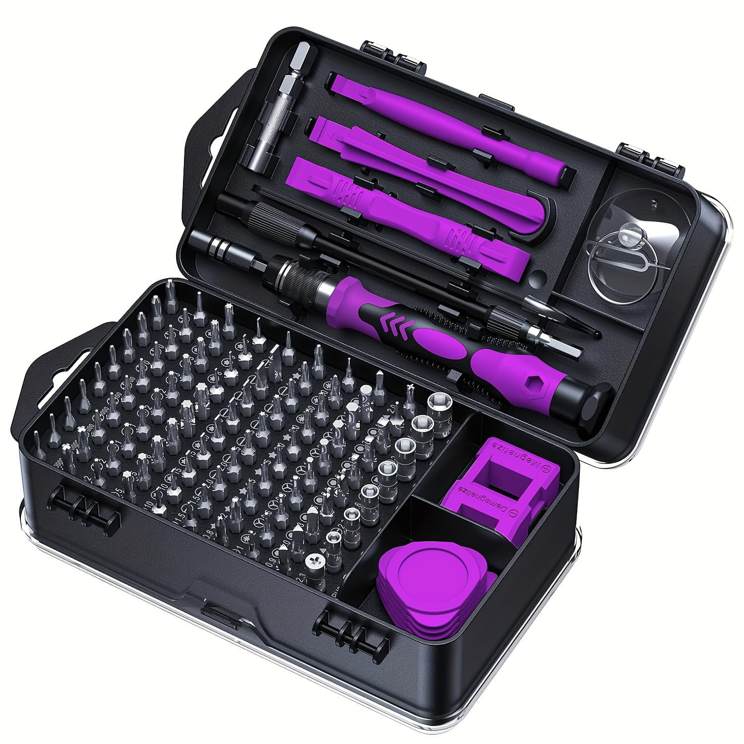 RXFSP 115-Piece Precision Screwdriver Set with 98 Bits, Magnetic Driver and 17 Repair Tools for Phone, Laptop, PC and Game Console
