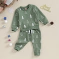 thumbnail image 4 of TOWED22 Toddler Baby Boy Fall Winter Outfit Print Long Sleeve Sweatshirt Solid Jogger Pant Set Spring Clothes(Blazer,2-3 Y), 4 of 7