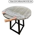 thumbnail image 2 of SURJDE PVC Round Fitted Tablecloth Clear Waterproof Table Cloth Anti-Scald Oil Proof Kitchen Table Cover, 114-140CM, 2 of 7