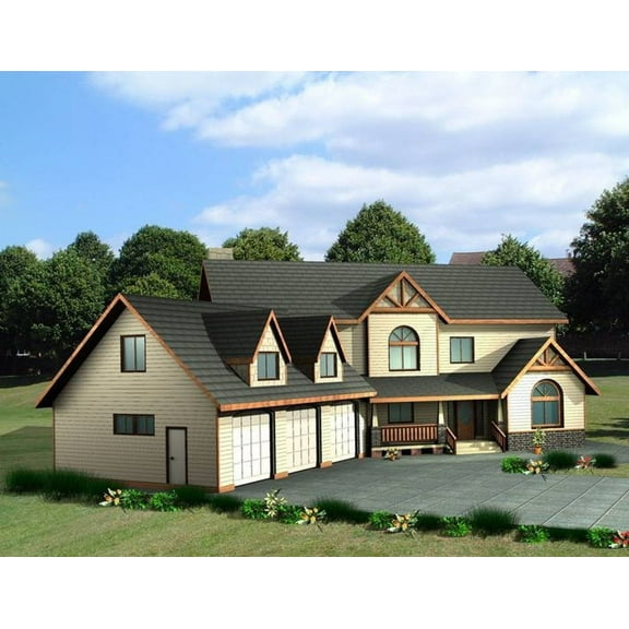 001-3190: Country 4 Bed, 4 Bath Luxury Home Plan, 3430 Sq Ft: Full Blueprints with License to Build by Home Plan Marketplace - Lesuto