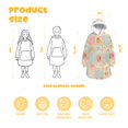 thumbnail image 3 of Wearable Lamb Fleece Blanket Hoodie,Pioneer Flower Floral Print Pattern Oversized Sherpa Blanket Hoodie with Super Pockets,Super Warm Fuzzy Pullover for Women & Men, 3 of 6