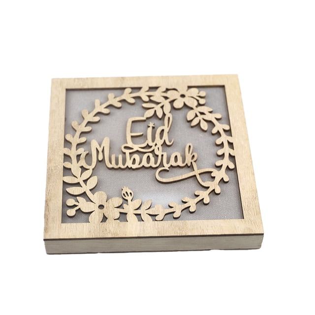 LASSER BAIRAM CORBAN FESTIVAL PENDIENTE DE Decoración de la pared Decoraciones de la mesa de letras de madera Adornos de asiento Suministros de pantalla Luces LED sidaley HA012620-00