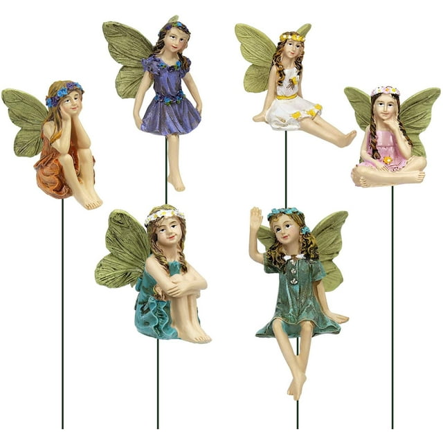 Figuras de hadas para jardín, juego de 6 hadas pequeñas para decoración de jardín al aire libre, 6CM ER