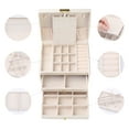 thumbnail image 5 of Unique Bargains 3 Layer Jewelry Box PU Leather Jewelry Organizer Case with Drawer White, 5 of 8