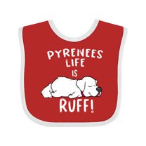 Inktastic Pyrenees Life is Ruff Great Pyrenees Boys or Girls Baby Bib