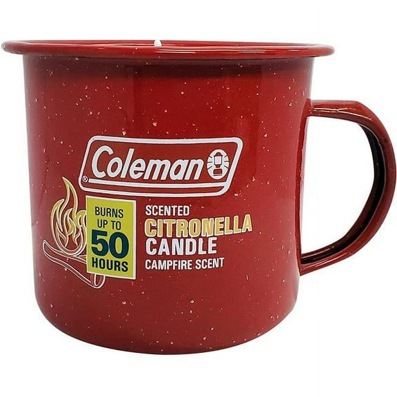 Coleman Retro Red Mug Citronella Candle with Campfire Scent