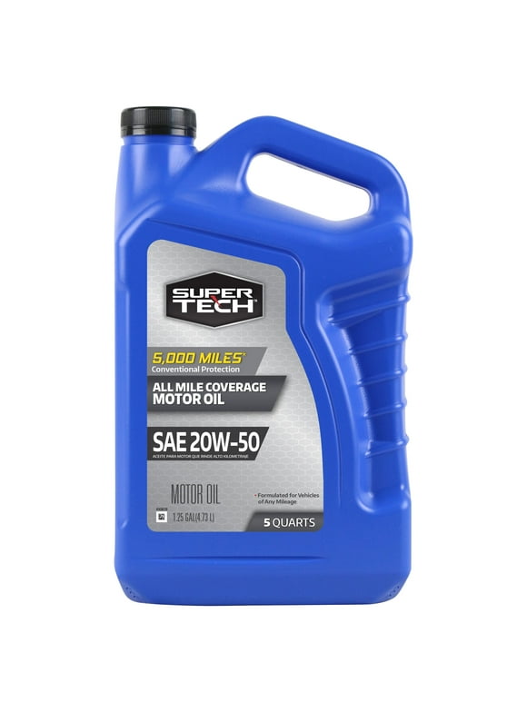 Super Tech All Mileage Synthetic Blend Motor Oil SAE 20W-50, 5 Quarts
