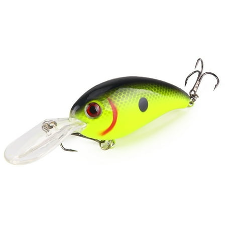 Sijiali 1Pc Crank 3D Eyes Fishing Lure Hard Bait Bass Crankbait Sharp Fish Hook Tackle